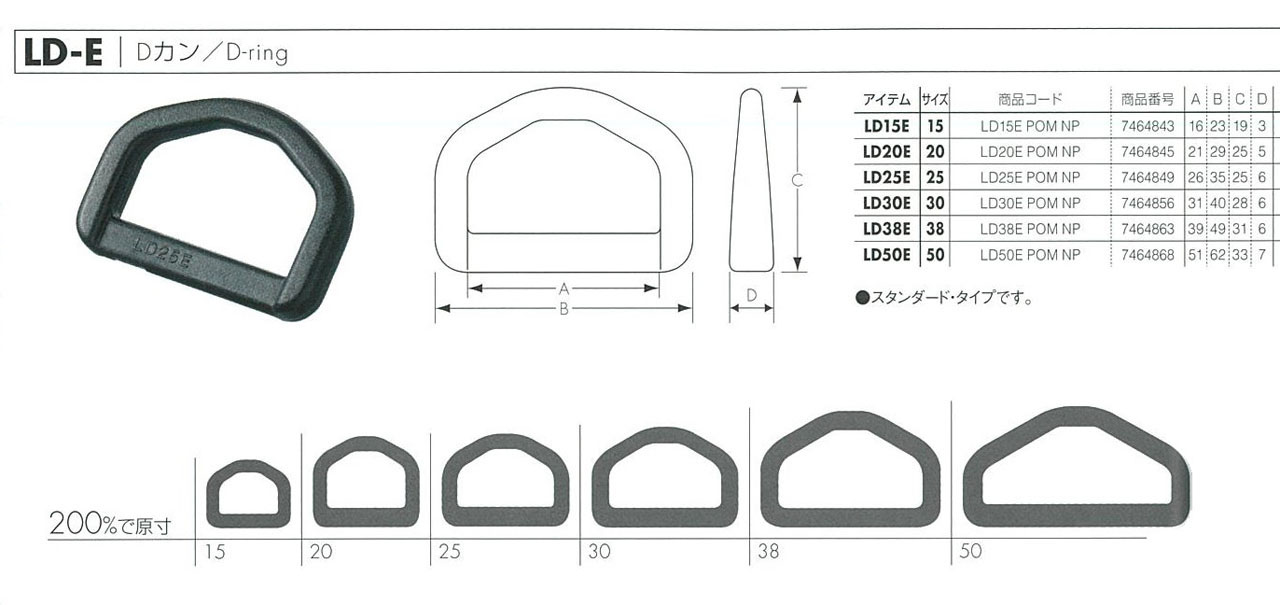 最愛 5個セット YKK LD20E プラスチック Dカン 黒 20mm巾用 送料無料 通販 